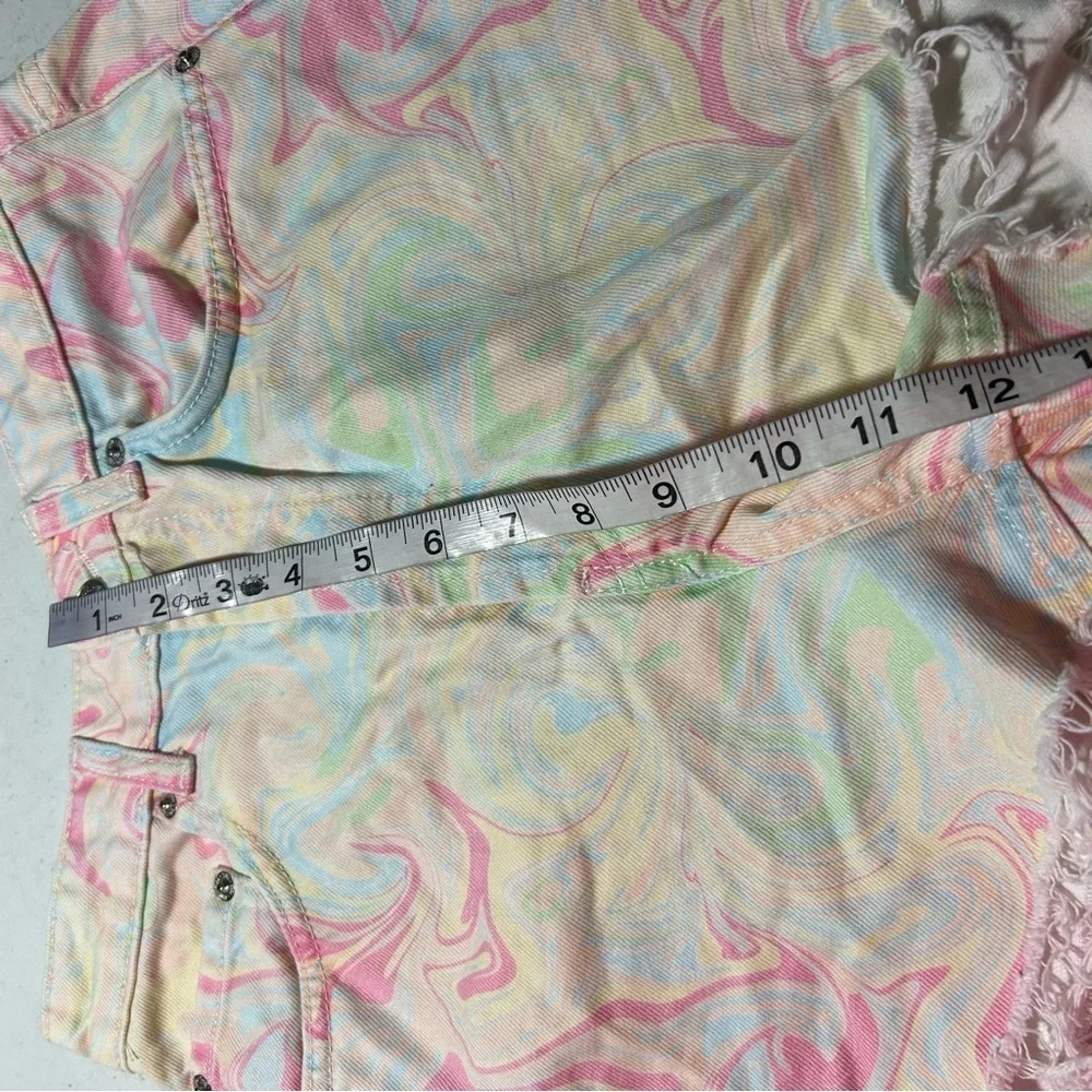 Zara Pastel Tie-Dye Jean Shorts size 30